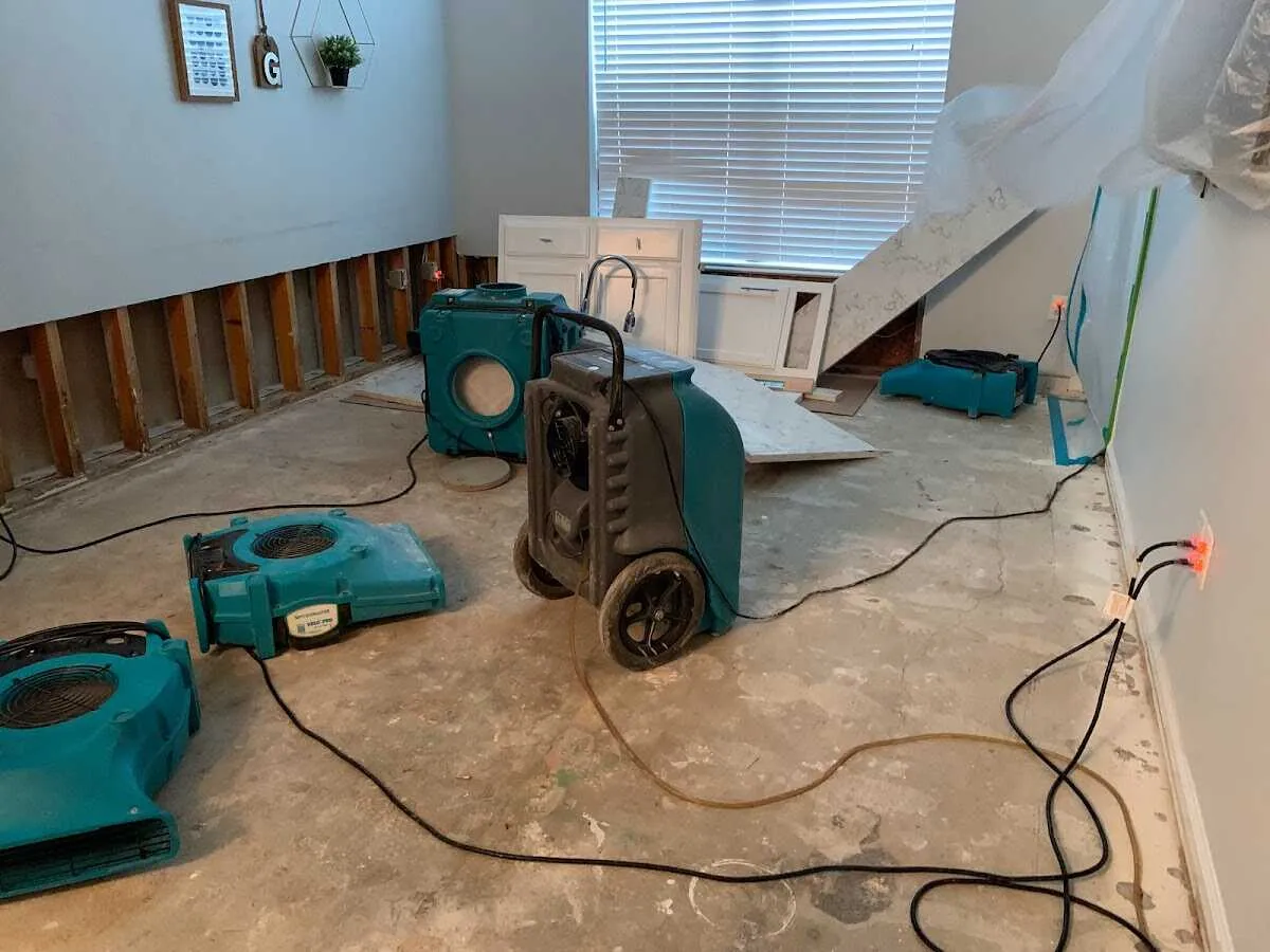 Dehumidifier in flood-cut room for Water Extraction & Removal in Garfield Heights